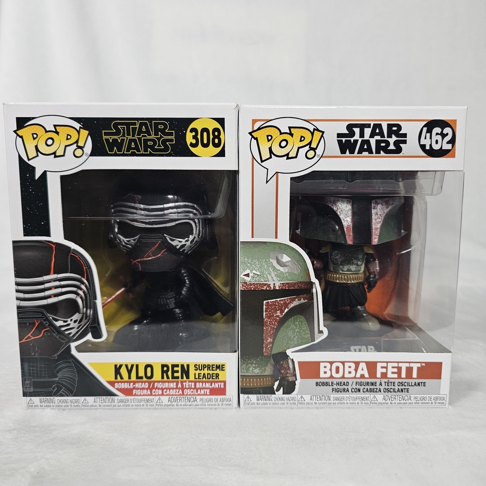 Star Wars Kylo Ren and Boba Fett Funko Pop Figures